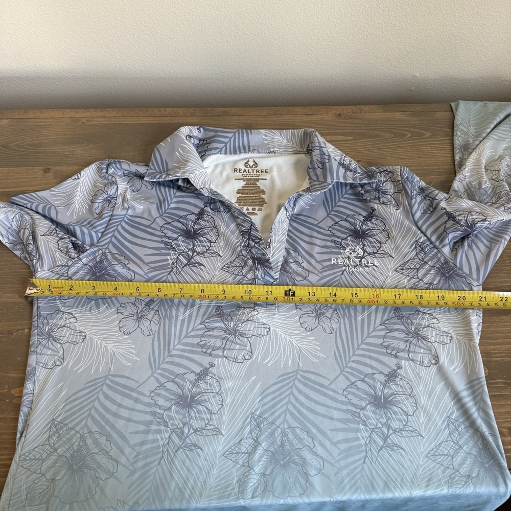 Real Tree Fishing Womens Large V-Neck Collar Floral Long Sleeve Tee T-Shirt - Picture 5 of 6